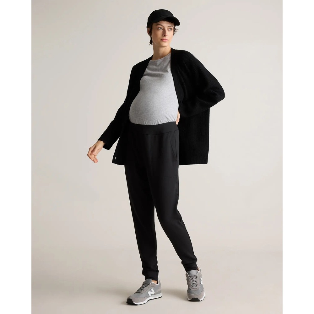 Quince SuperSoft Fleece Maternity Joggers Black Size Small New With Tags - Picture 4 of 7